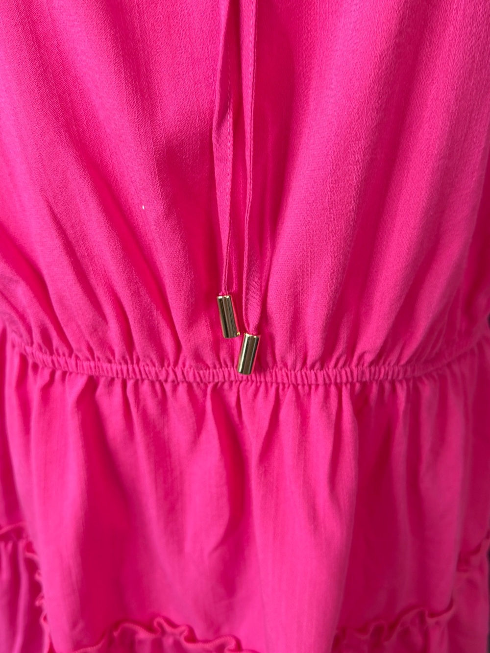 Cupshe Fuchsia Tie-Front Tiered Mini Dress - Picture 6 of 10